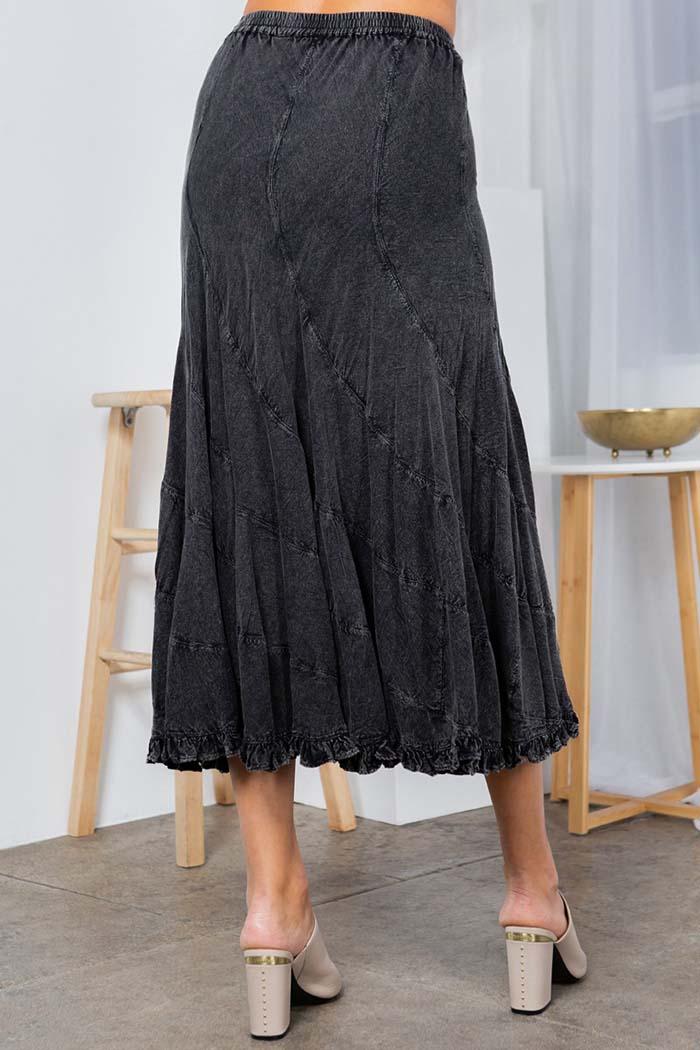 Asymmetrical Bias Panel Midi Skirt Product Image