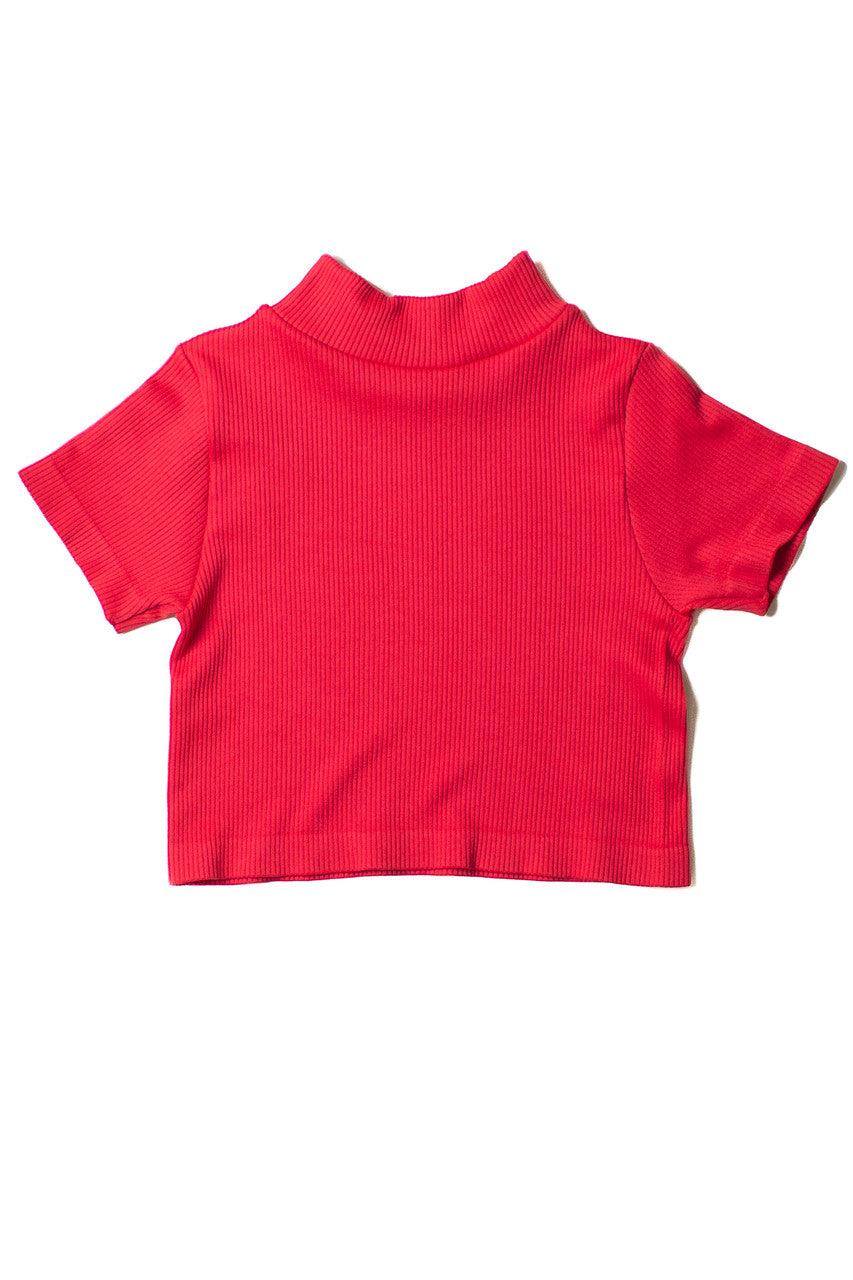 Seamless Short Sleeve Mock Neck Top Product Image