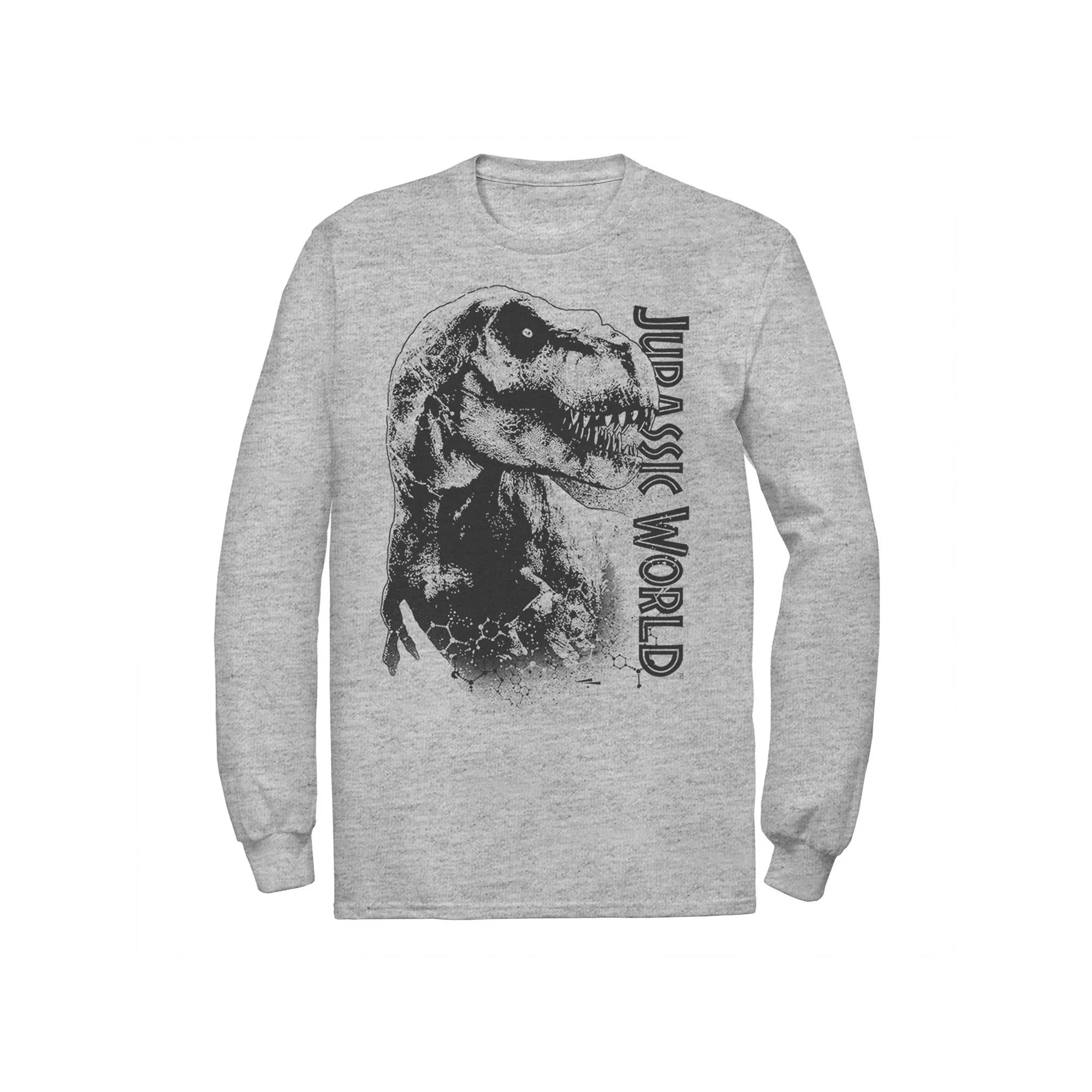 Men's Jurassic World T-Rex Close-Up Portrait Long Sleeve Graphic Tee,  Product Image