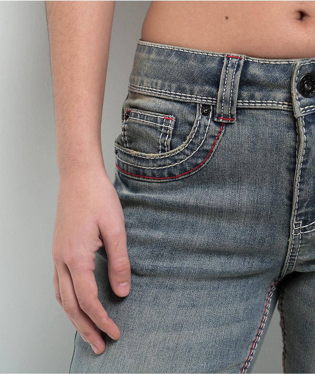 Ninth Hall Alyssia Contrast Blue Wash Mid Rise Bootcut Jeans Product Image