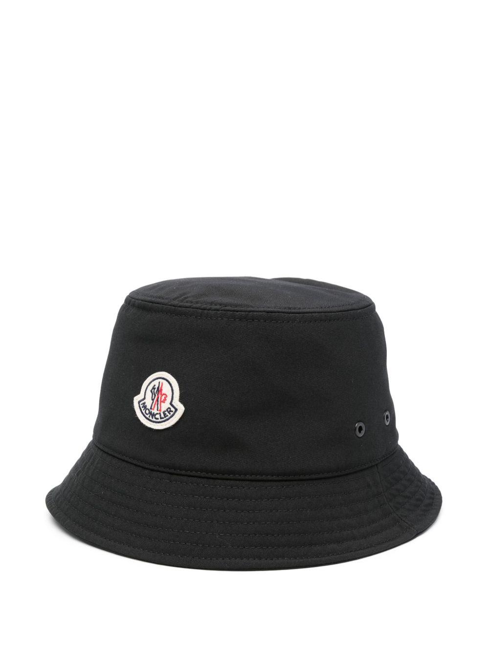 MONCLER Cotton Blend Bucket Hat Accessories In Black Product Image