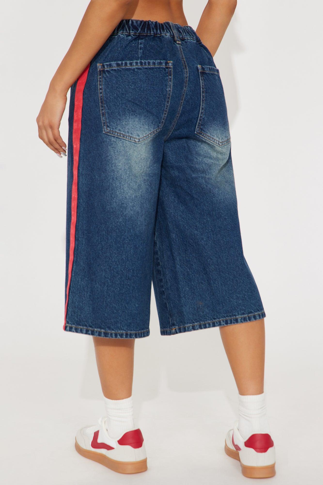 Game Day Denim Jorts - Dark Wash Female Product Image