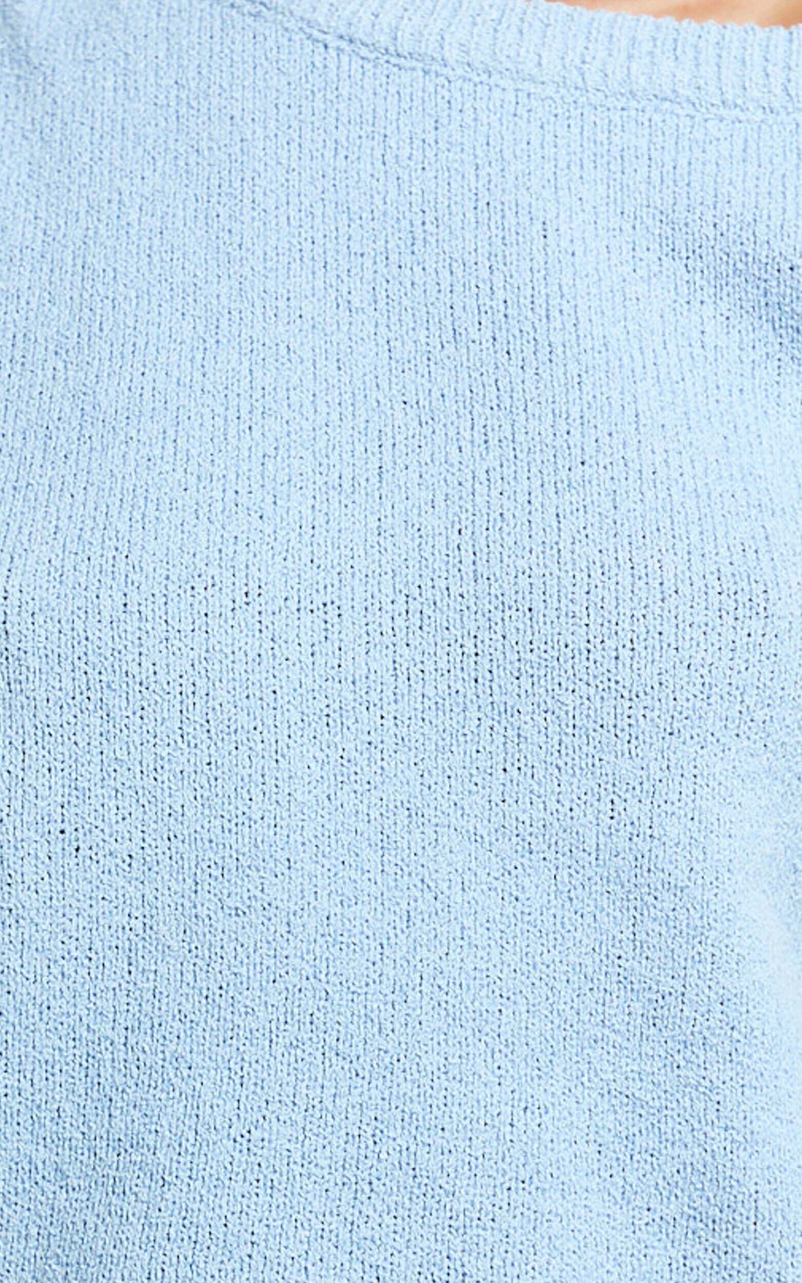 Marilou Top - Knit Off Shoulder Top in Pale Blue Product Image