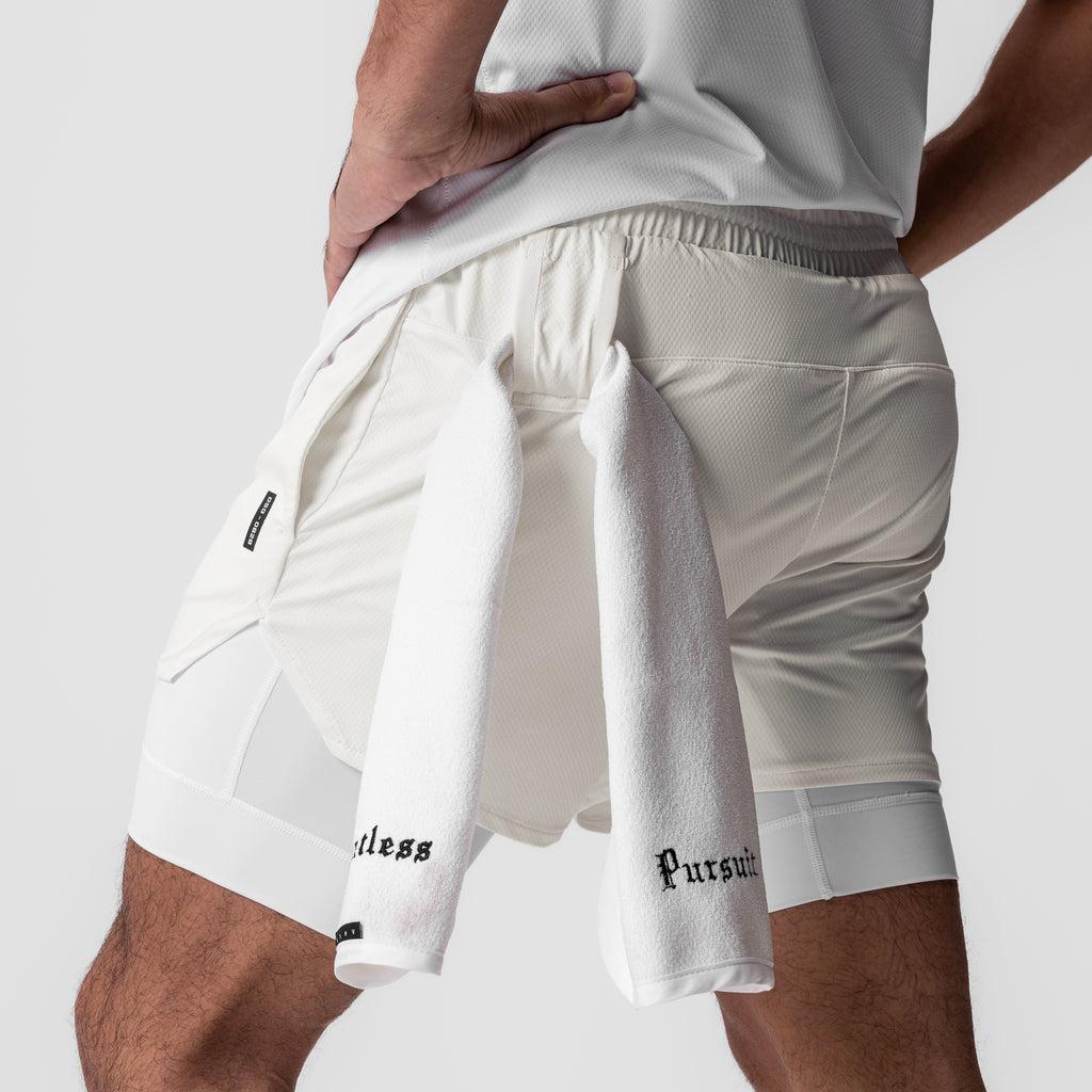 0828. Silver-Lite™ 5" Liner Short - Ivory Cream "Wings"/White Product Image