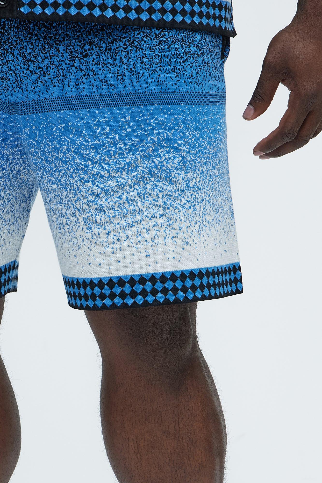 Day To Night Gradient Relaxed Knitted Shorts - Multi Color Product Image