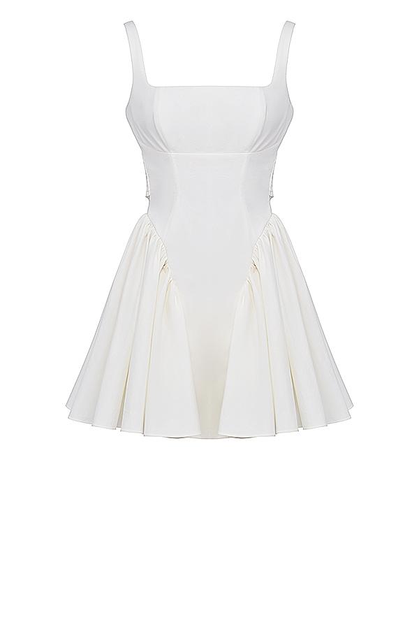 Florianne  ivory cotton bow mini dress Product Image