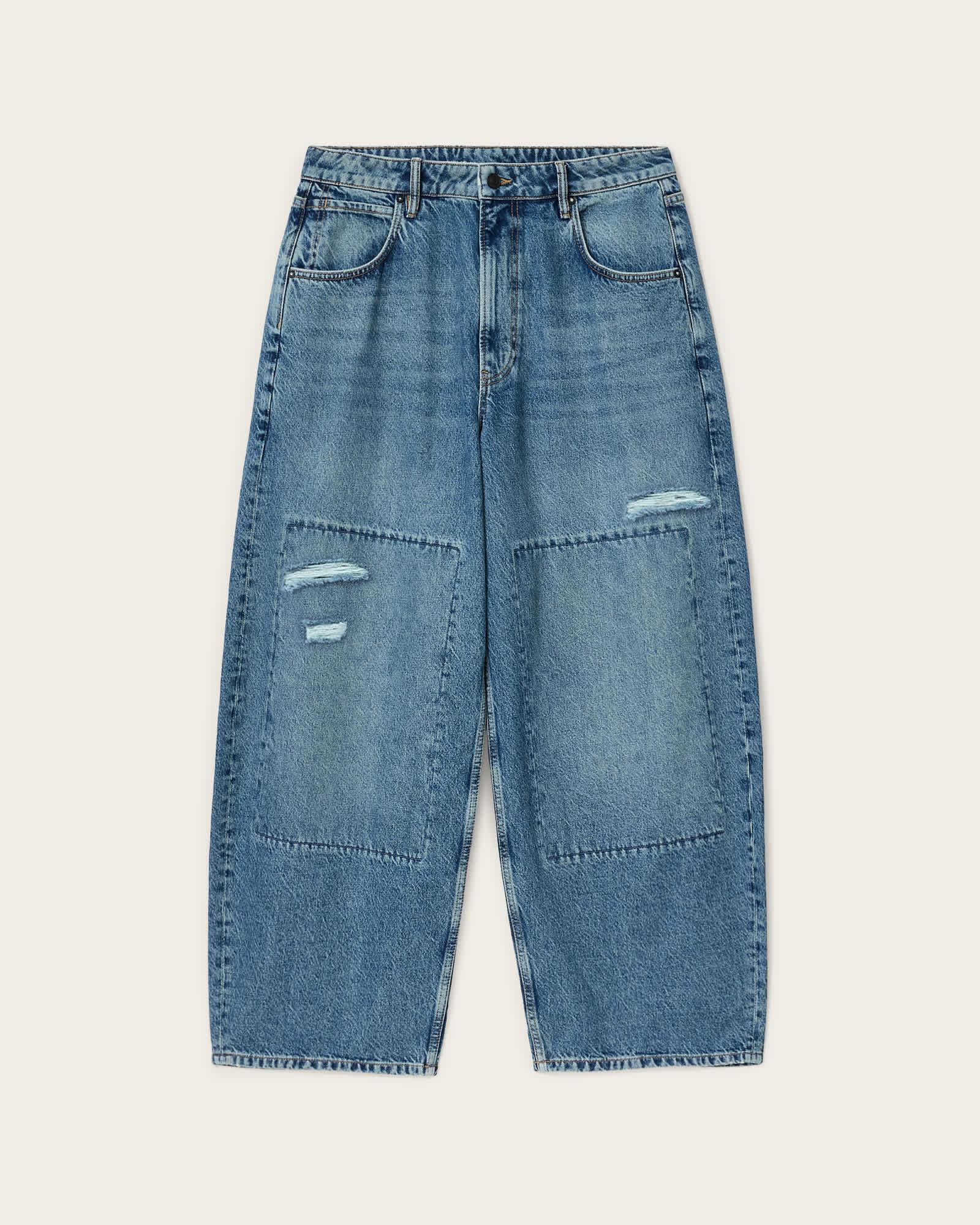 Barrel Slouch Denim Jeans DESTROY MID INDIGO | ALLSAINTS US Product Image