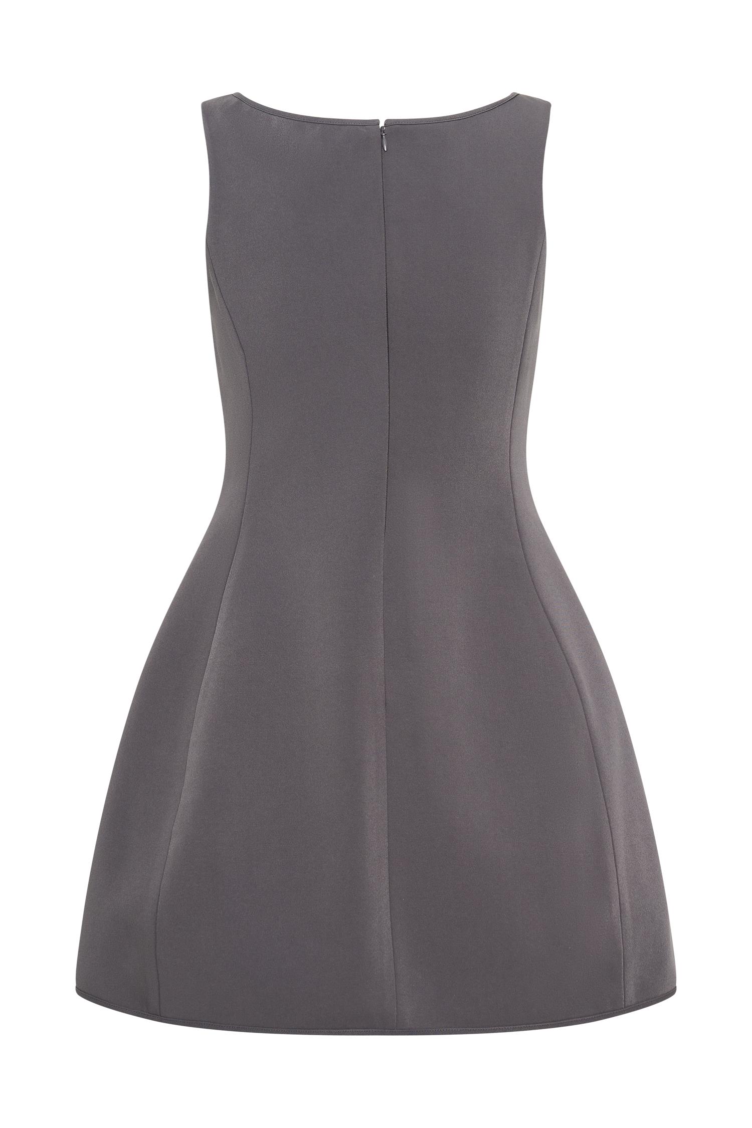 Evanna Sleeveless Suiting Mini Dress - Charcoal Grey Product Image