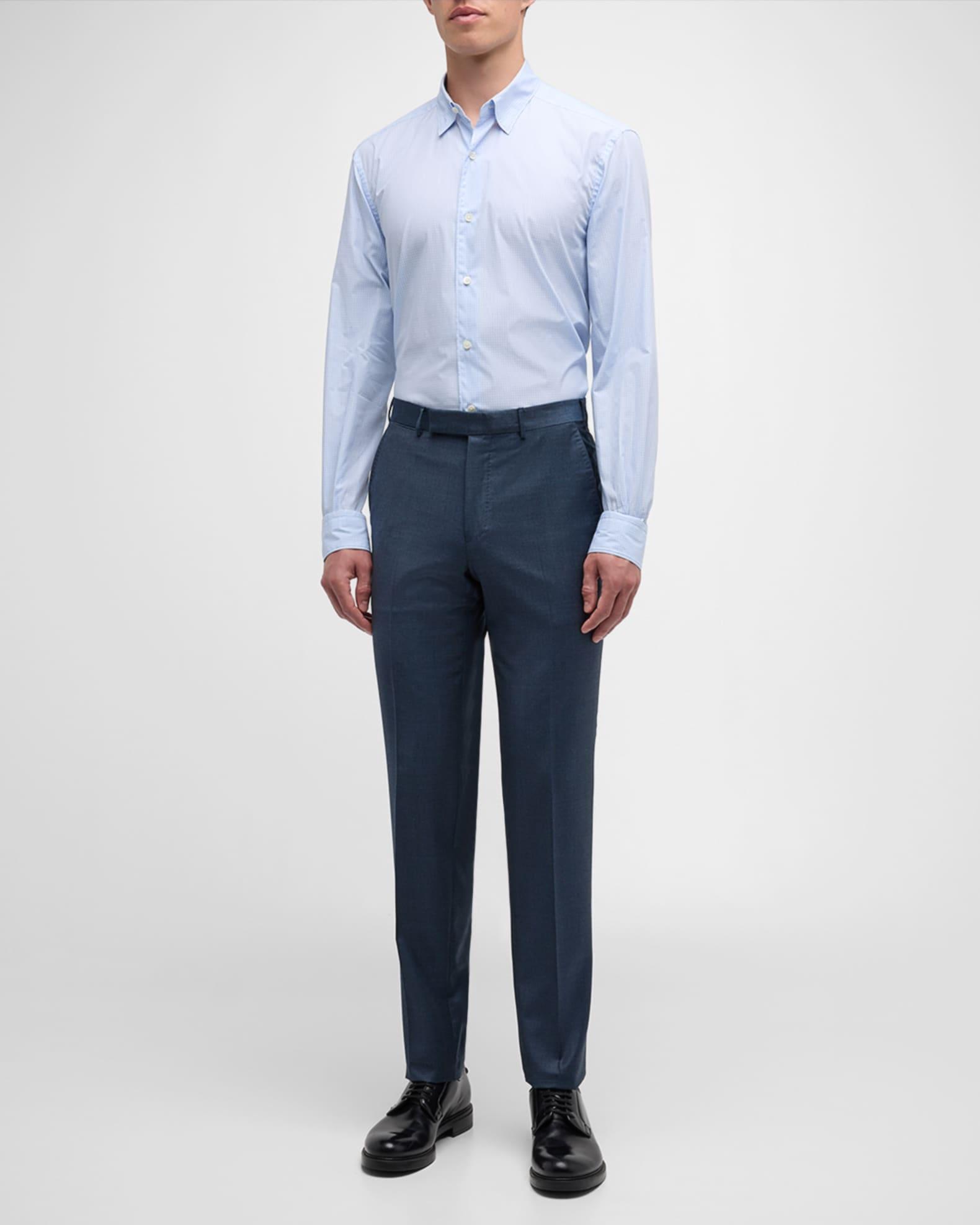 Men's Centoquaranta Cotton Check Sport Shirt Product Image