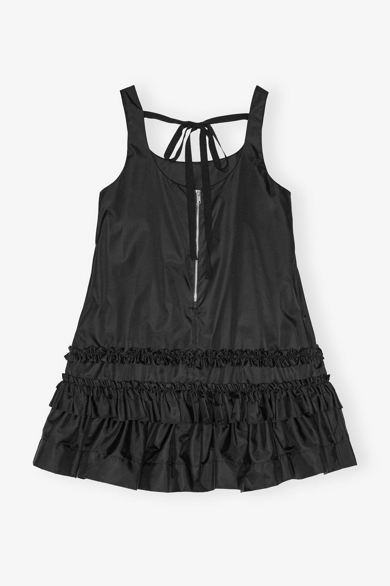 Black Duchesse Nylon Mini Dress Product Image