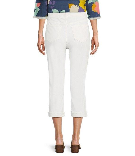 Code Bleu Soho Twill Mid-Rise Fray Cuff Hem Capri Jeans Product Image