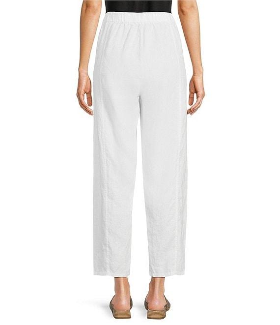 Eileen Fisher Organic Linen Pleated Lantern Ankle Pants Product Image