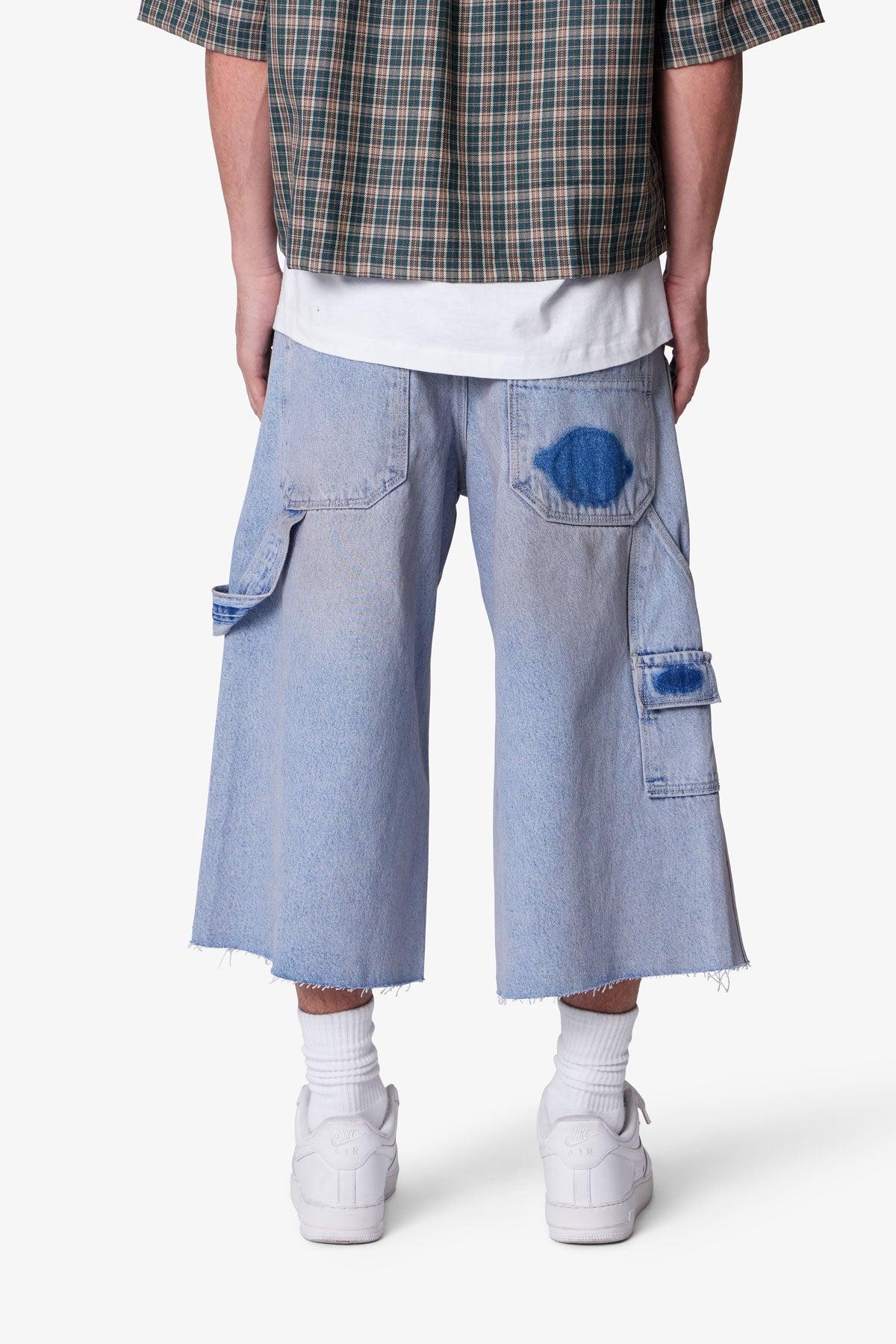 Ultra Baggy Tool Denim Shorts - Light Blue Product Image