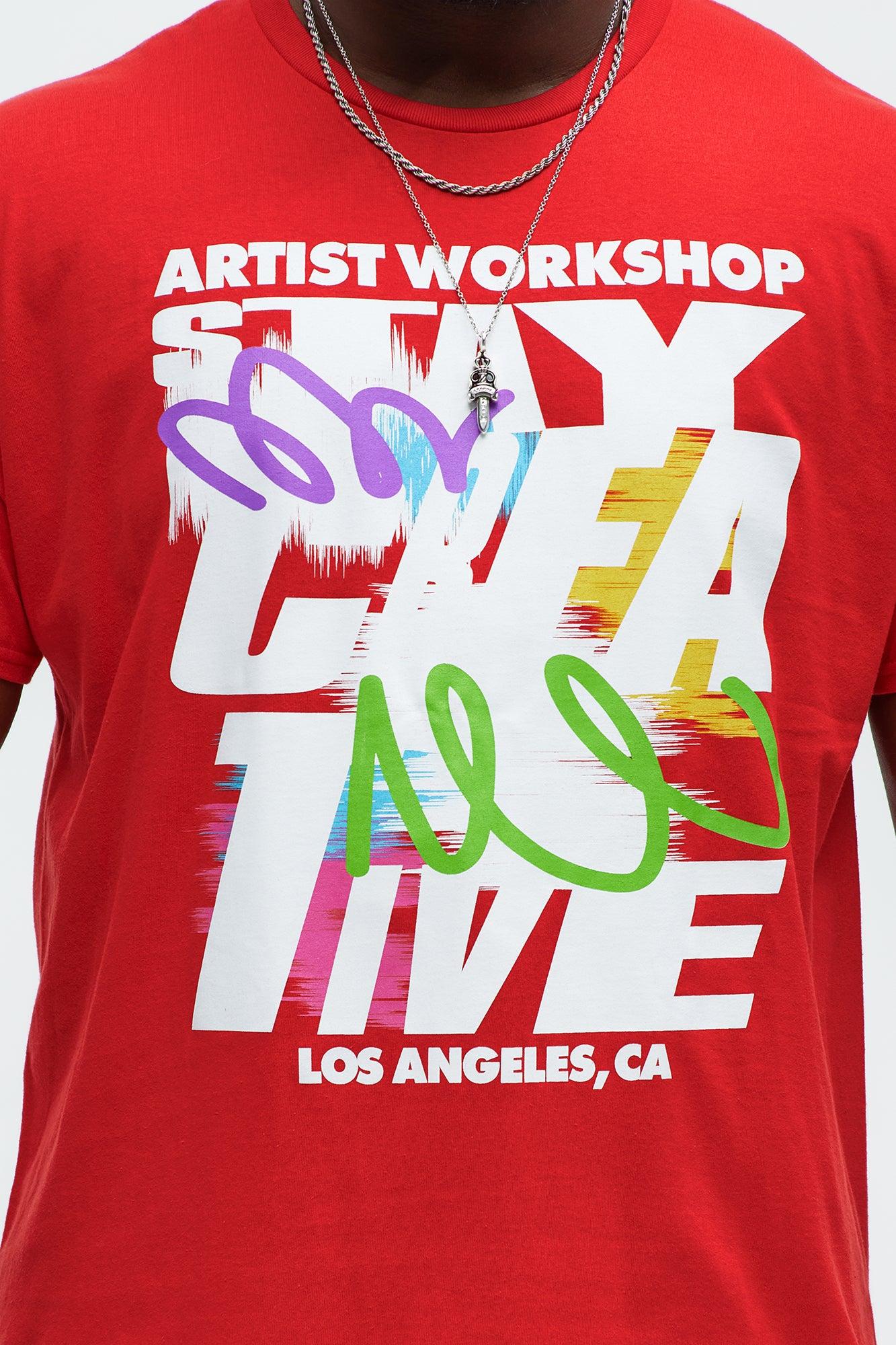 Stay Creative Short Sleeve Tee - Red Product Image
