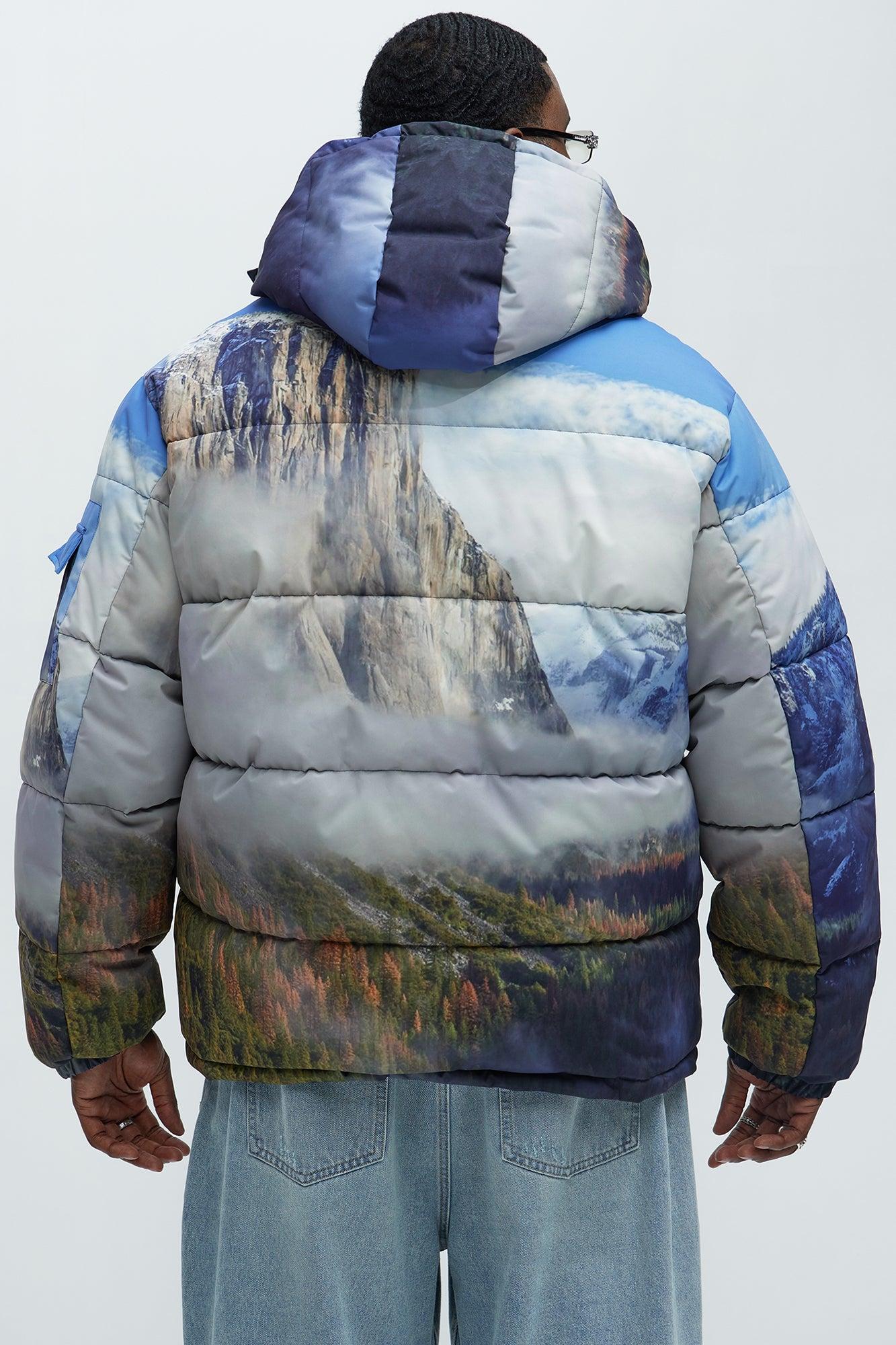 Big Sky Hooded Puffer Jacket - Blue/combo Male Product Image