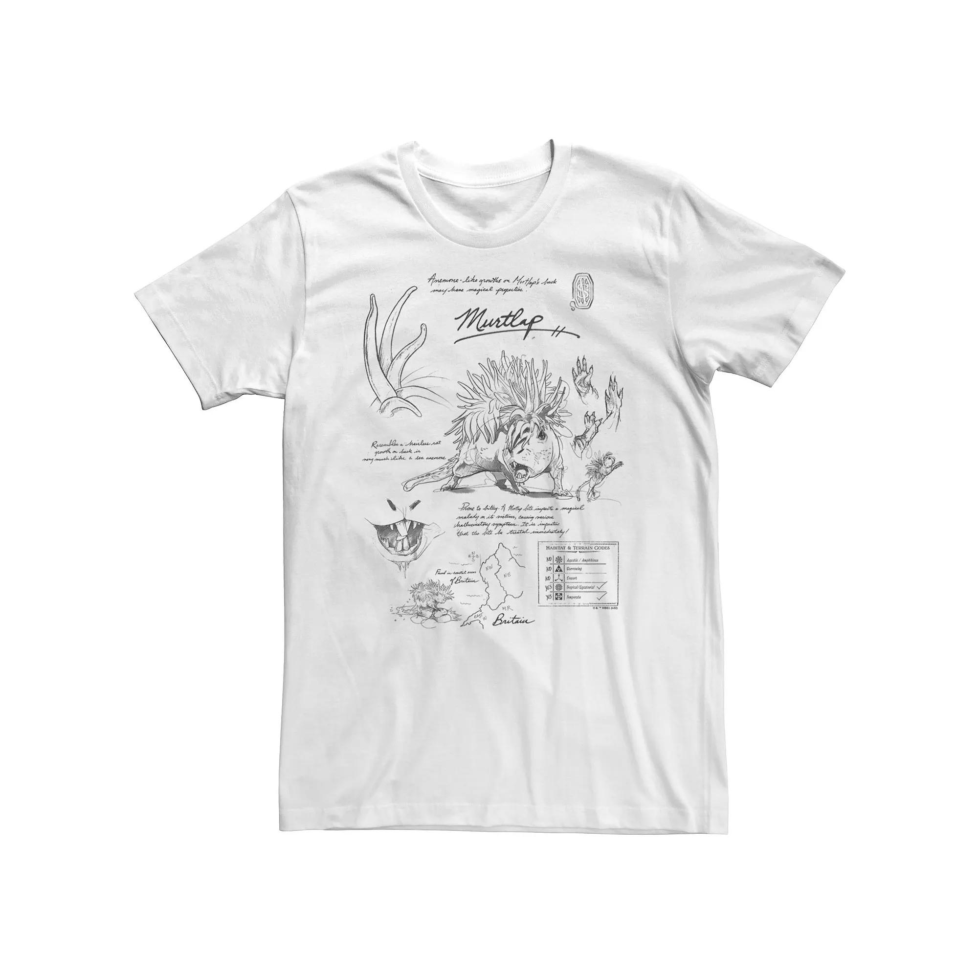 Big & Tall Fantastic Beasts - Grindelwald Murtlap Study Notebook Sketch Tee, Men's,  Product Image