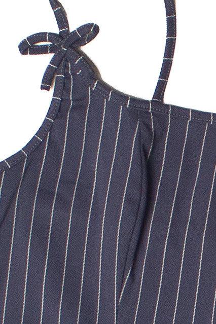 Pinstripe Bow Mini Dress Product Image