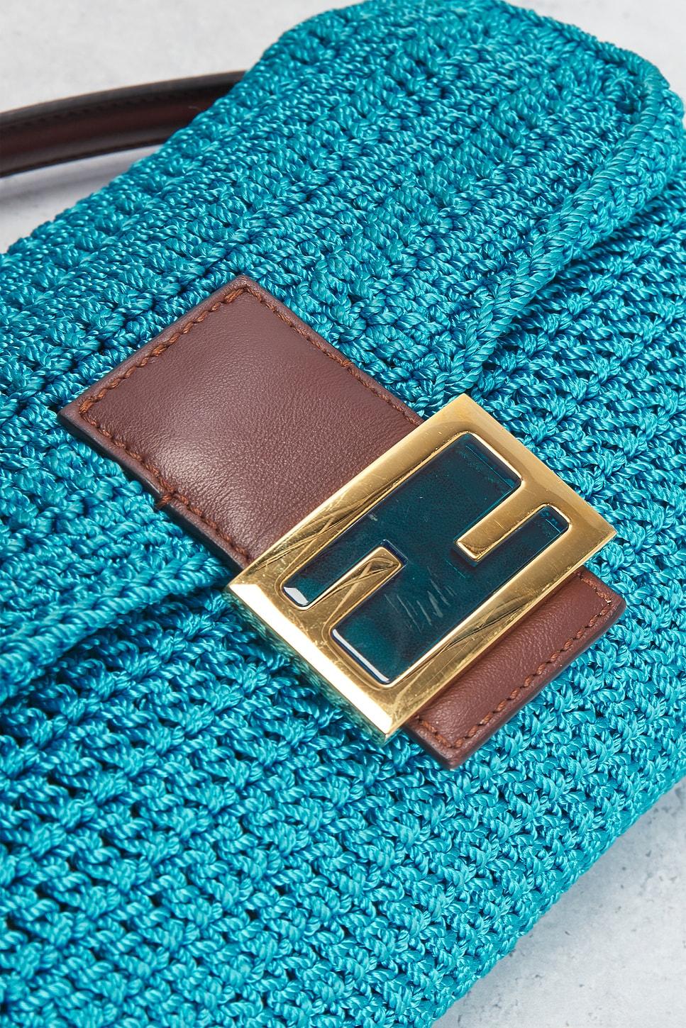 Fendi Raffia Crochet Baguette Shoulder Bag FWRD Renew Product Image