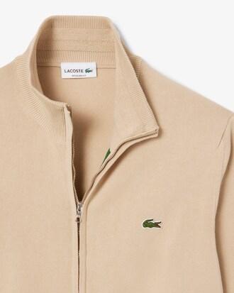 Zipped High Neck Cotton Sweater Product Image