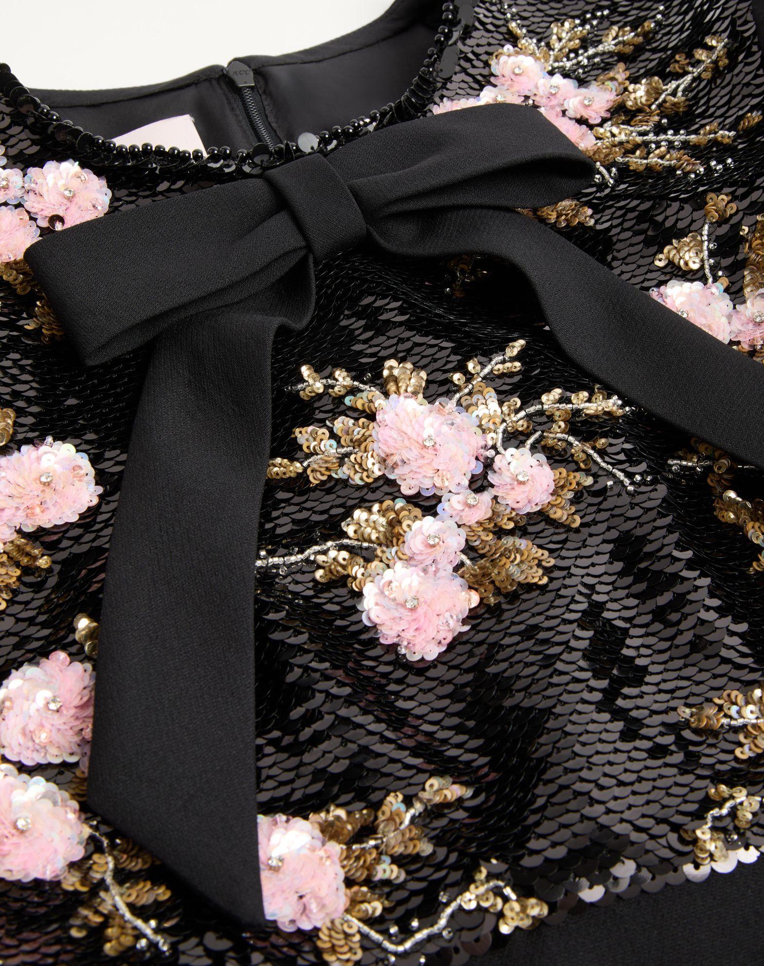 Embroidered Crepe Couture Short Dress Product Image