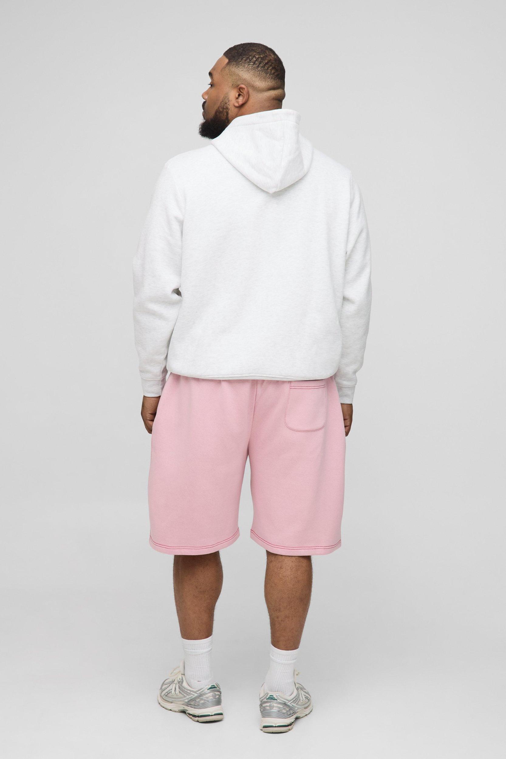 Plus Oversized Official Contrast Stitch Shorts | boohooMAN USA Product Image