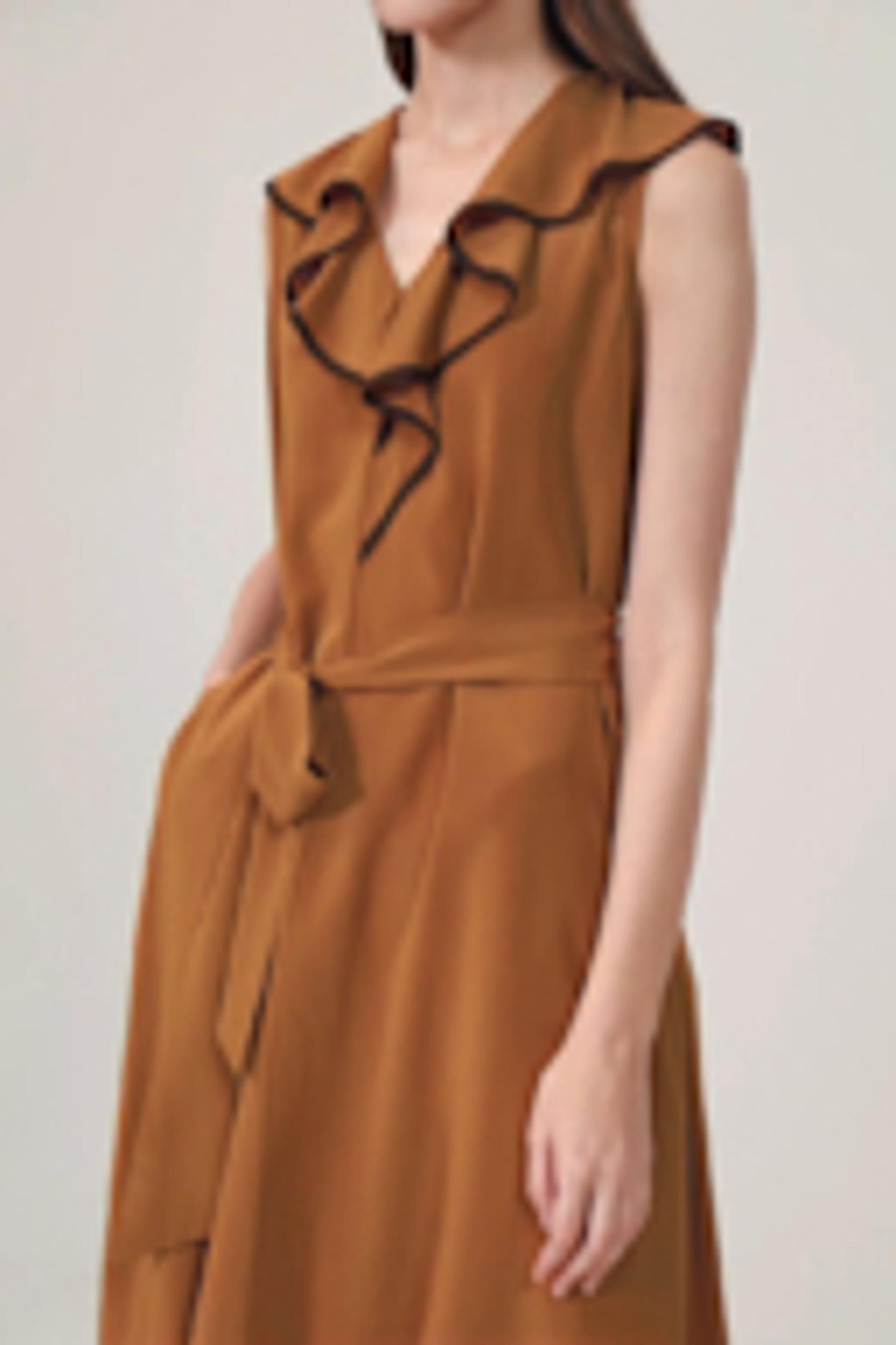 V-Neck Sleeveless Silk Orchid Dress Product Image