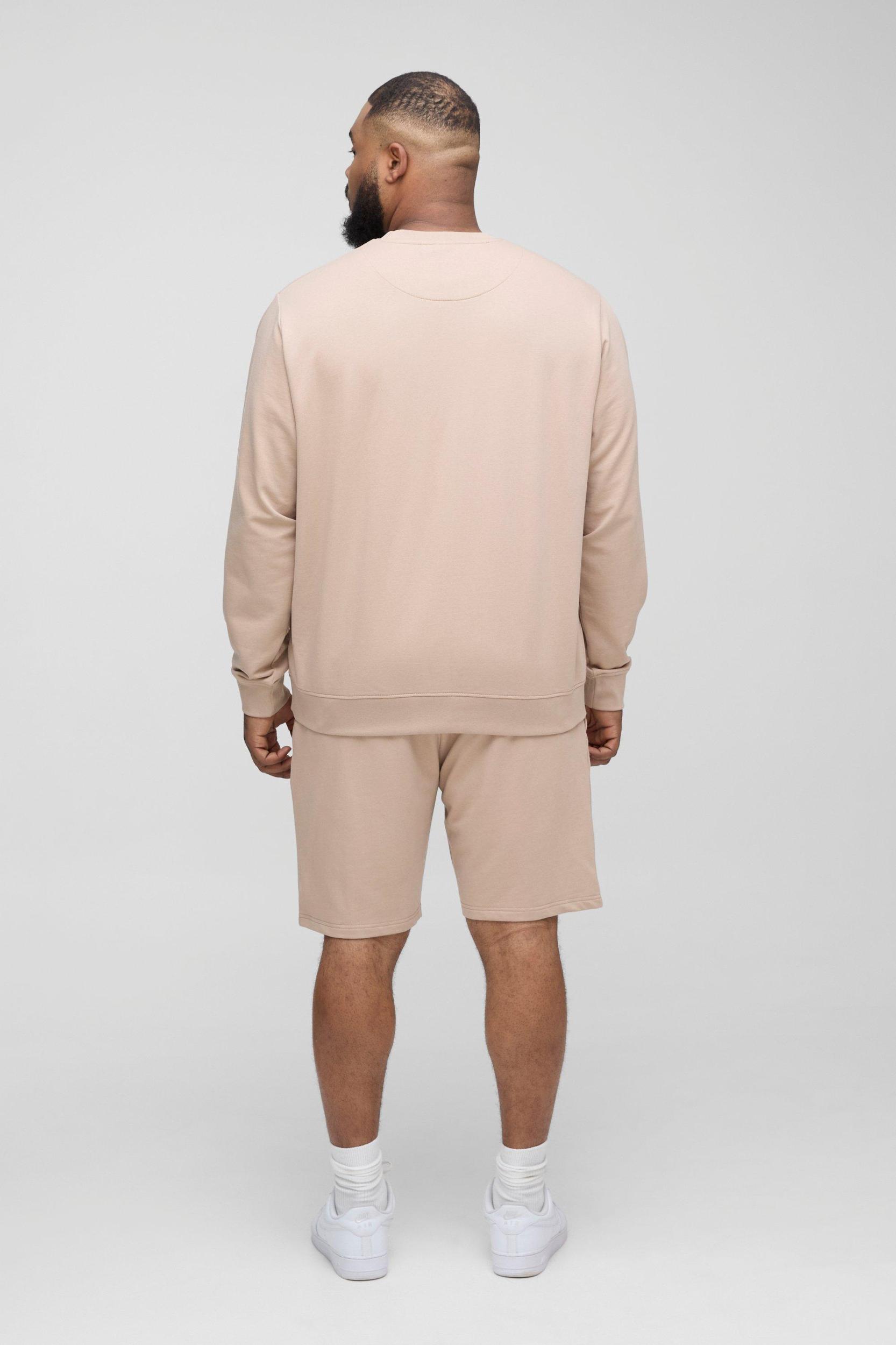 Plus 260GSM Loopback Regular Fit Basic Sweat | boohooMAN USA Product Image