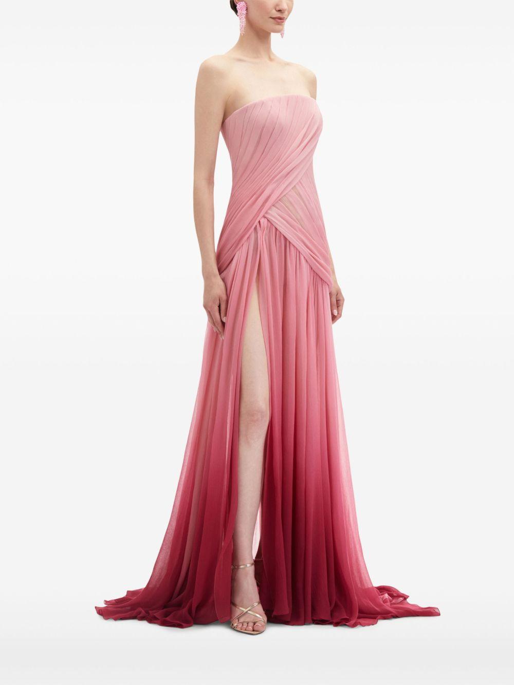 Ombré silk chiffon gown Product Image