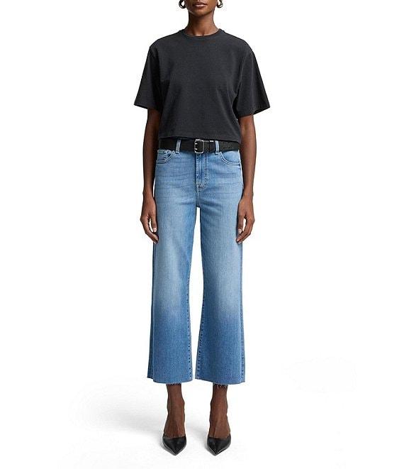 7 For All Mankind Alexa High Rise Trouser Leg Cropped Stretch Denim Jeans Product Image