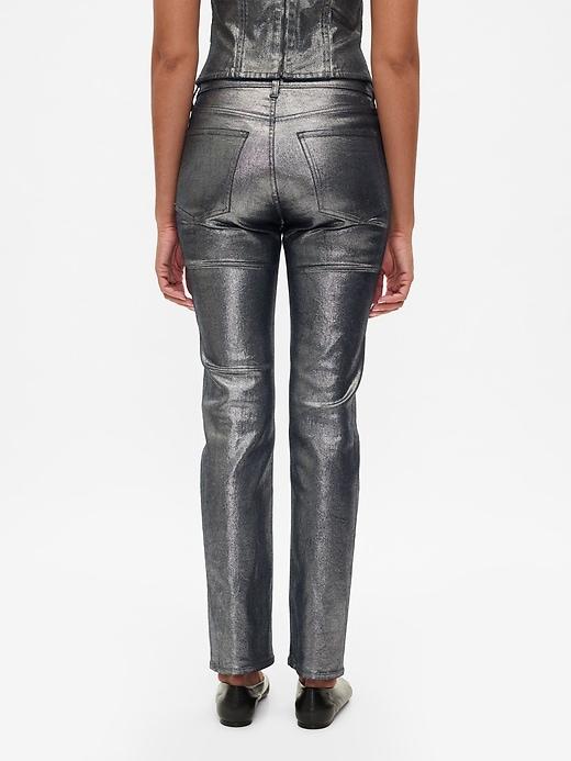 High Rise Metallic '90s Straight Jeans Product Image