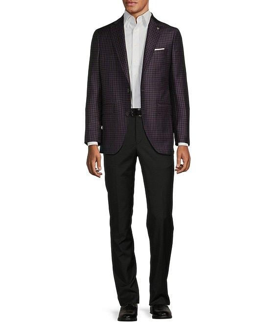 Cremieux Modern Fit Dark Plaid Pattern Wool Sport Coat Product Image