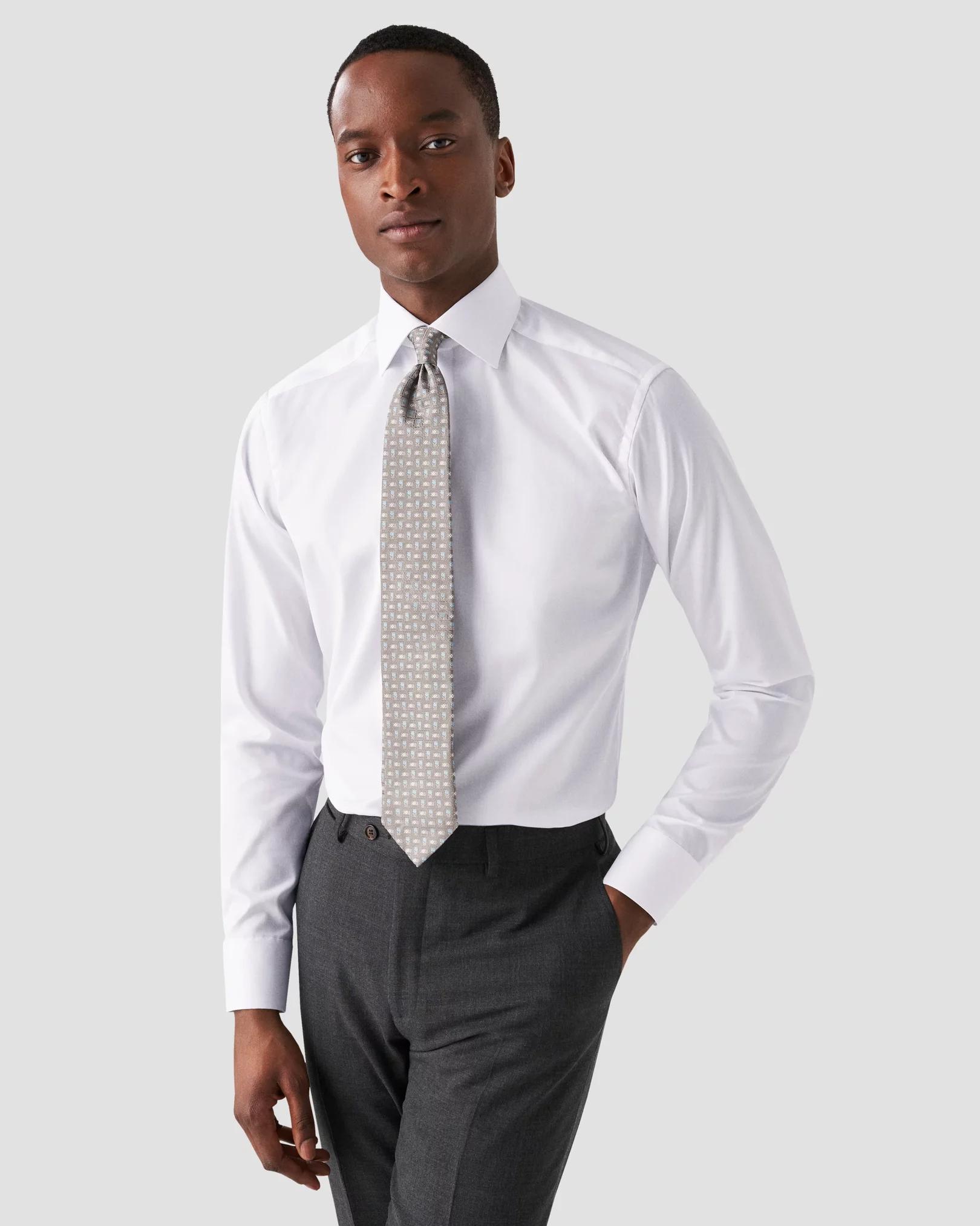 Eton Mens Business Solid White Slim Shirt Product Image