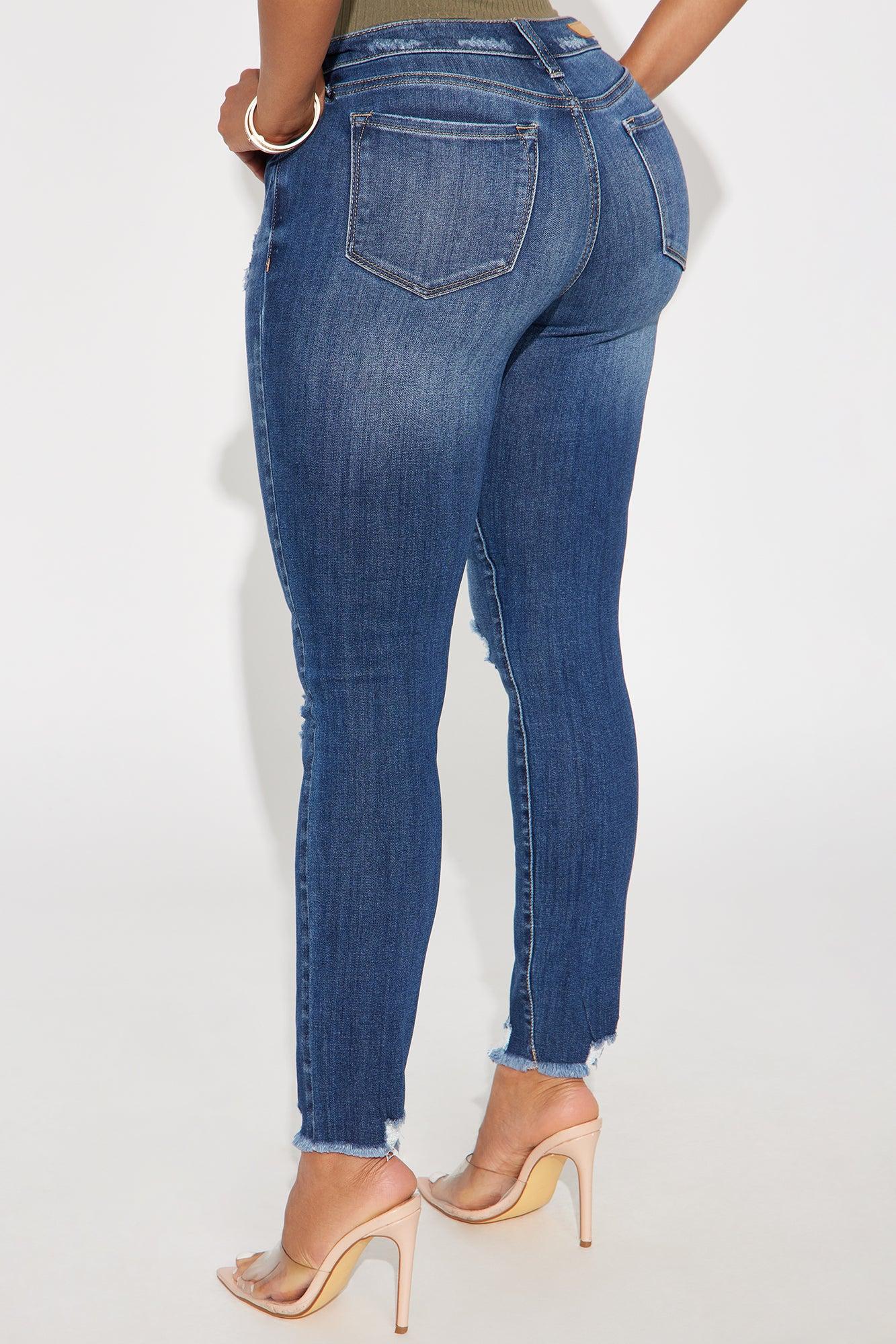 In My Opinion Ripped Skinny Jeans - Dark Wash Female Product Image