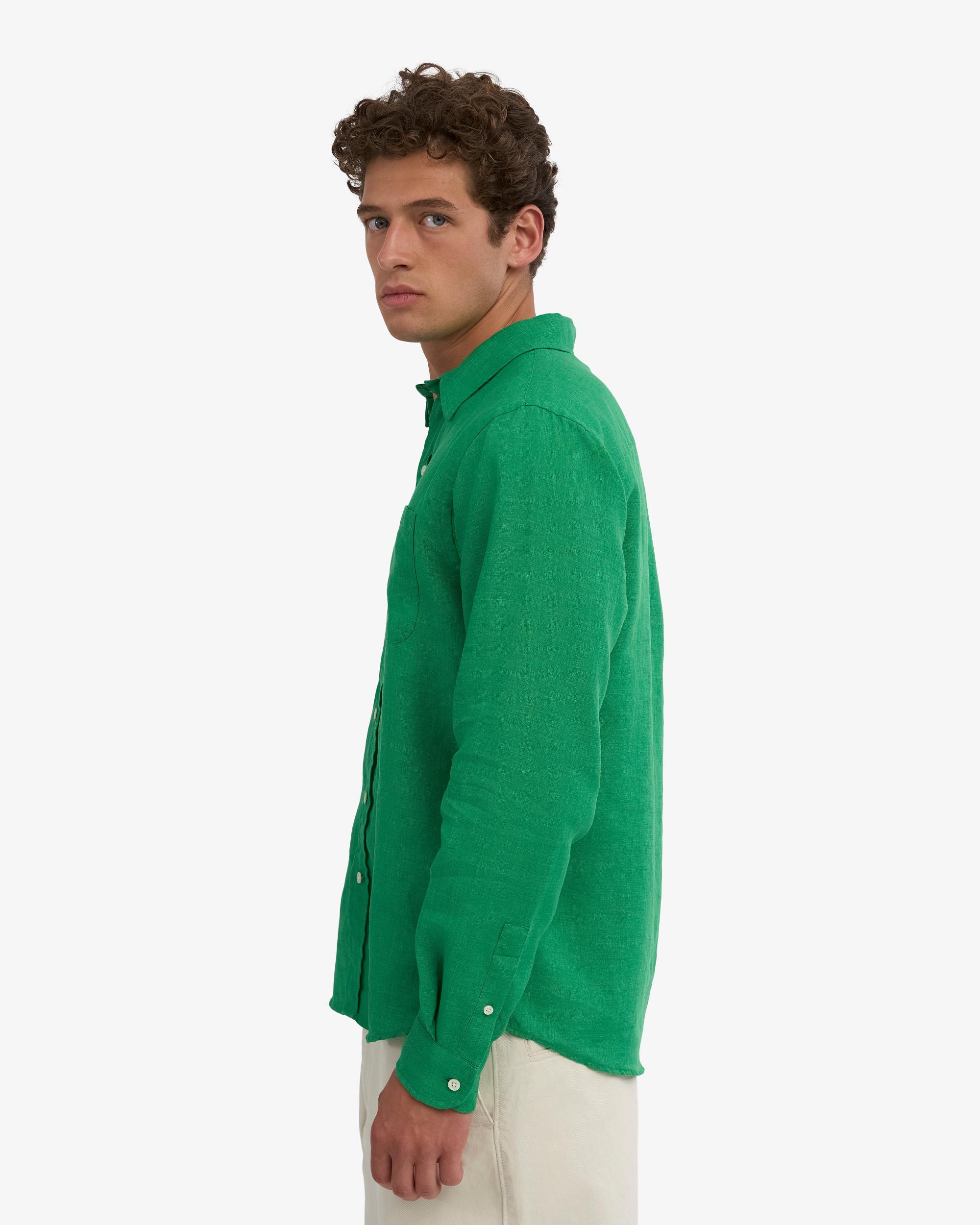 Linen Shirt - Kelly Green Product Image