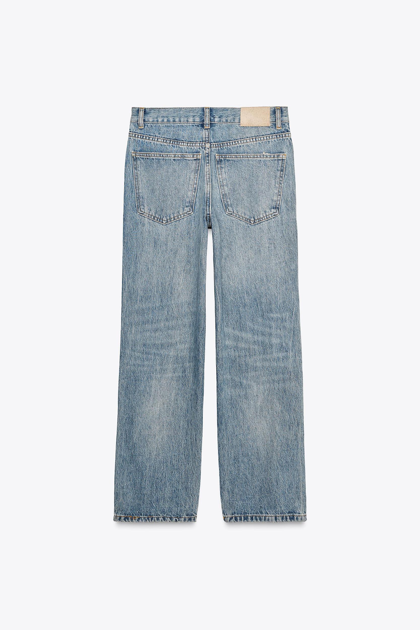 ZW COLLECTION STRAIGHT HIGH-WAIST CROPPED JEANS Product Image
