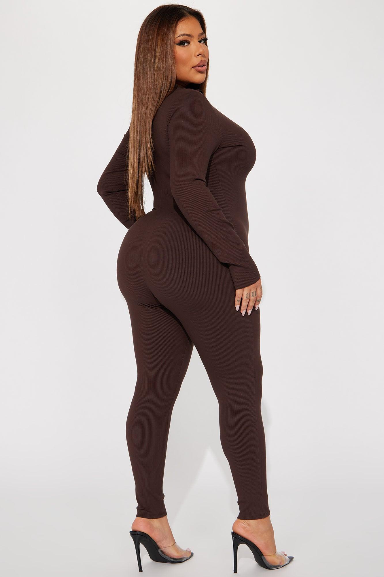 Sabrina Snatched Jumpsuit - Chocolate Product Image