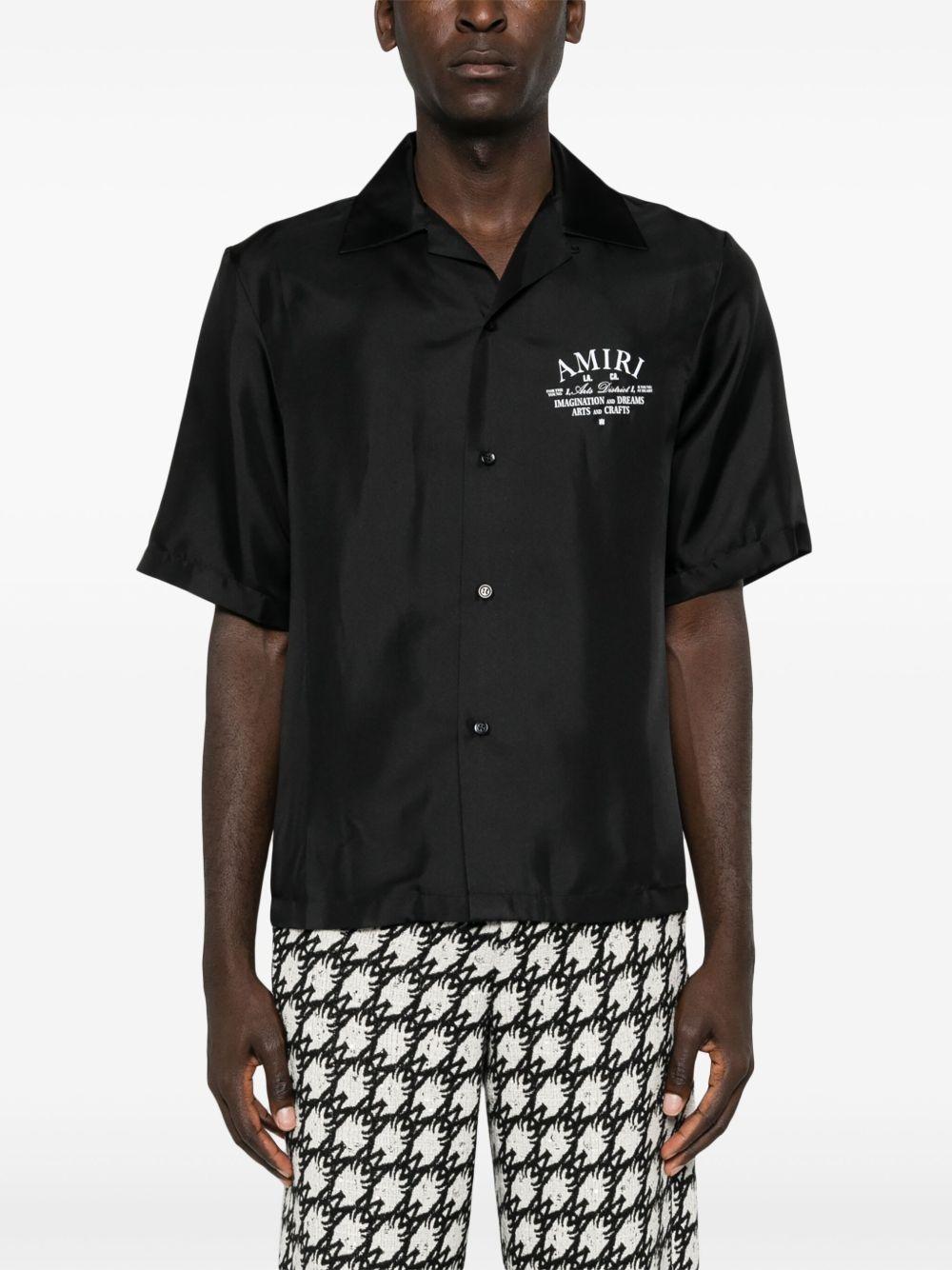 logo-print silk shirt Product Image