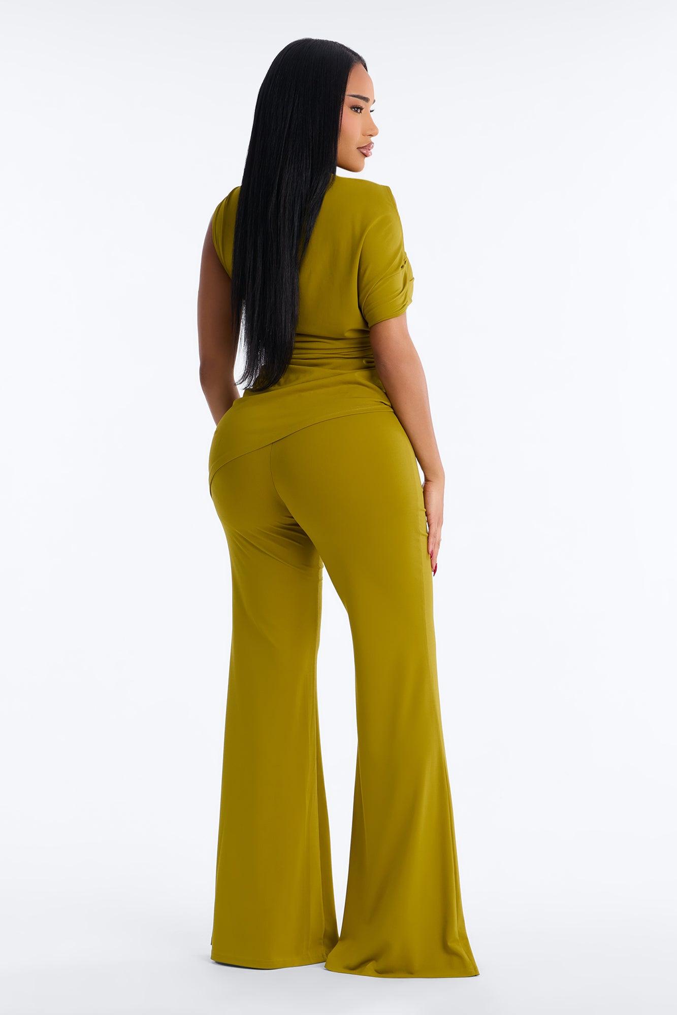 Victoria Asymmetrical Pant Set - Olive Female Product Image