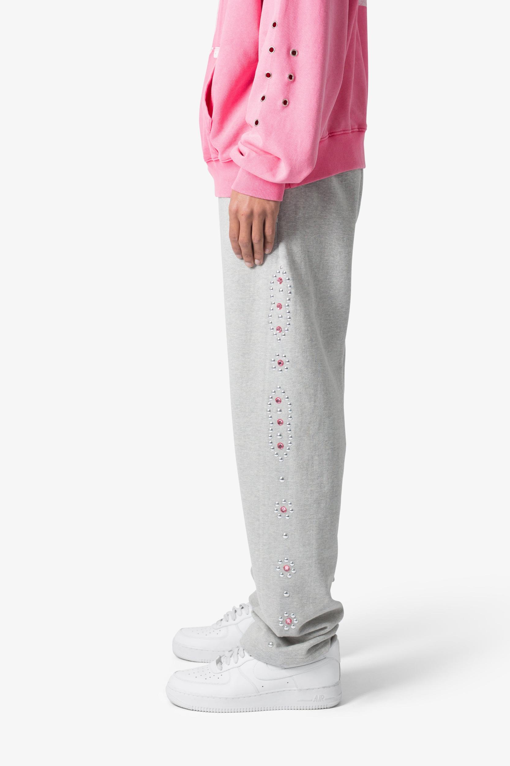 West Studded Sweatpants - Grey Product Image