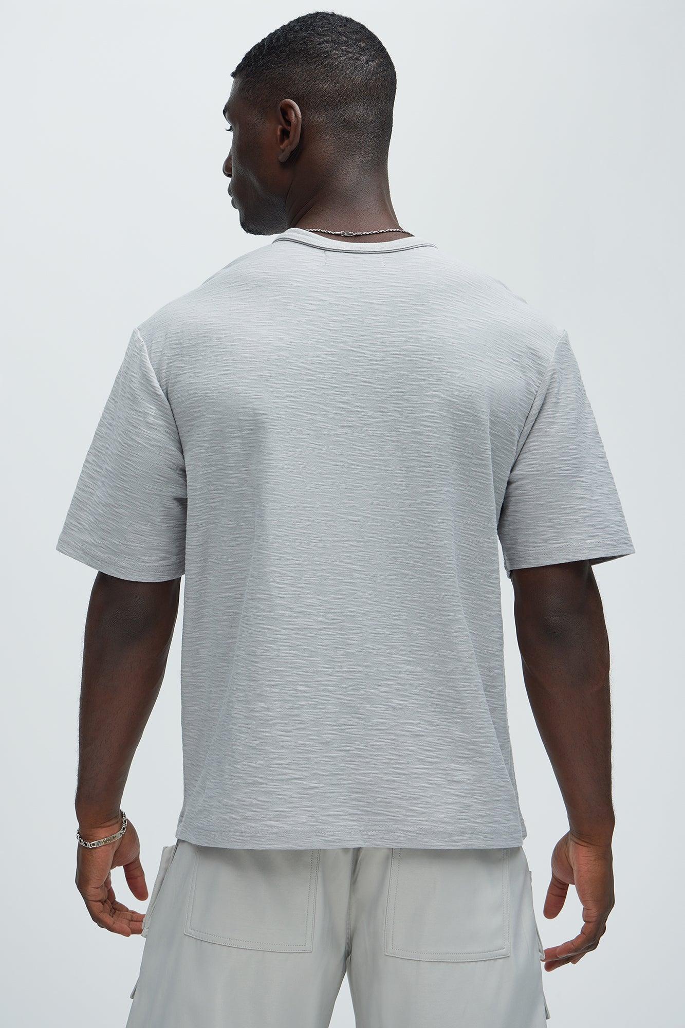 Asher Slub Texture Short Sleeve Tee - Grey Product Image