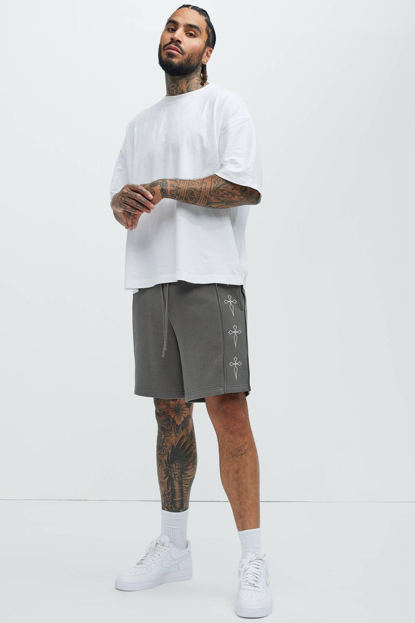 Tyson Cross Relaxed Shorts - Charcoal Product Image