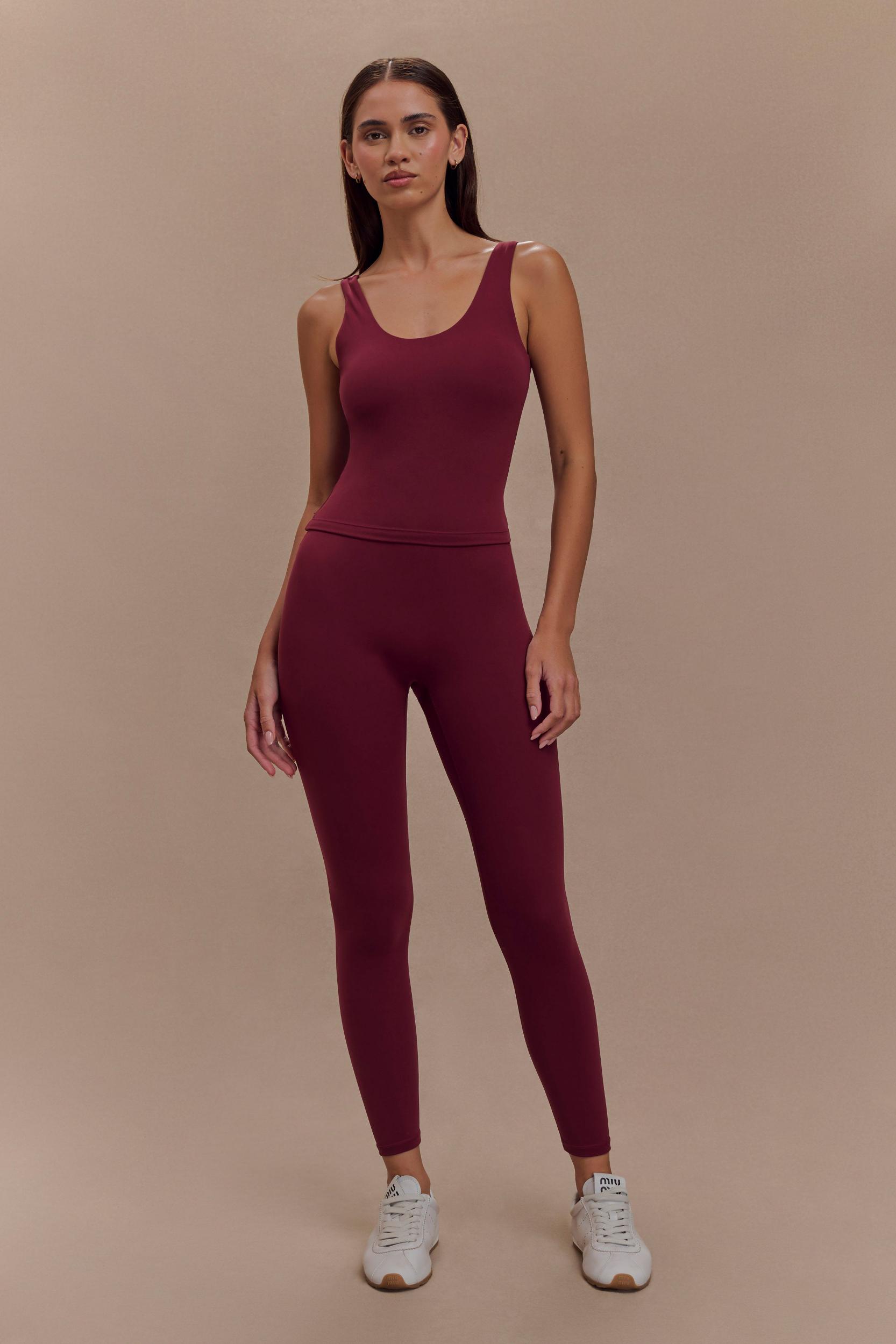 Callie Active Leggings - Burgundy Product Image