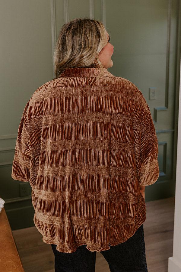 Roman Holiday Velvet Top In Brown Curves Product Image