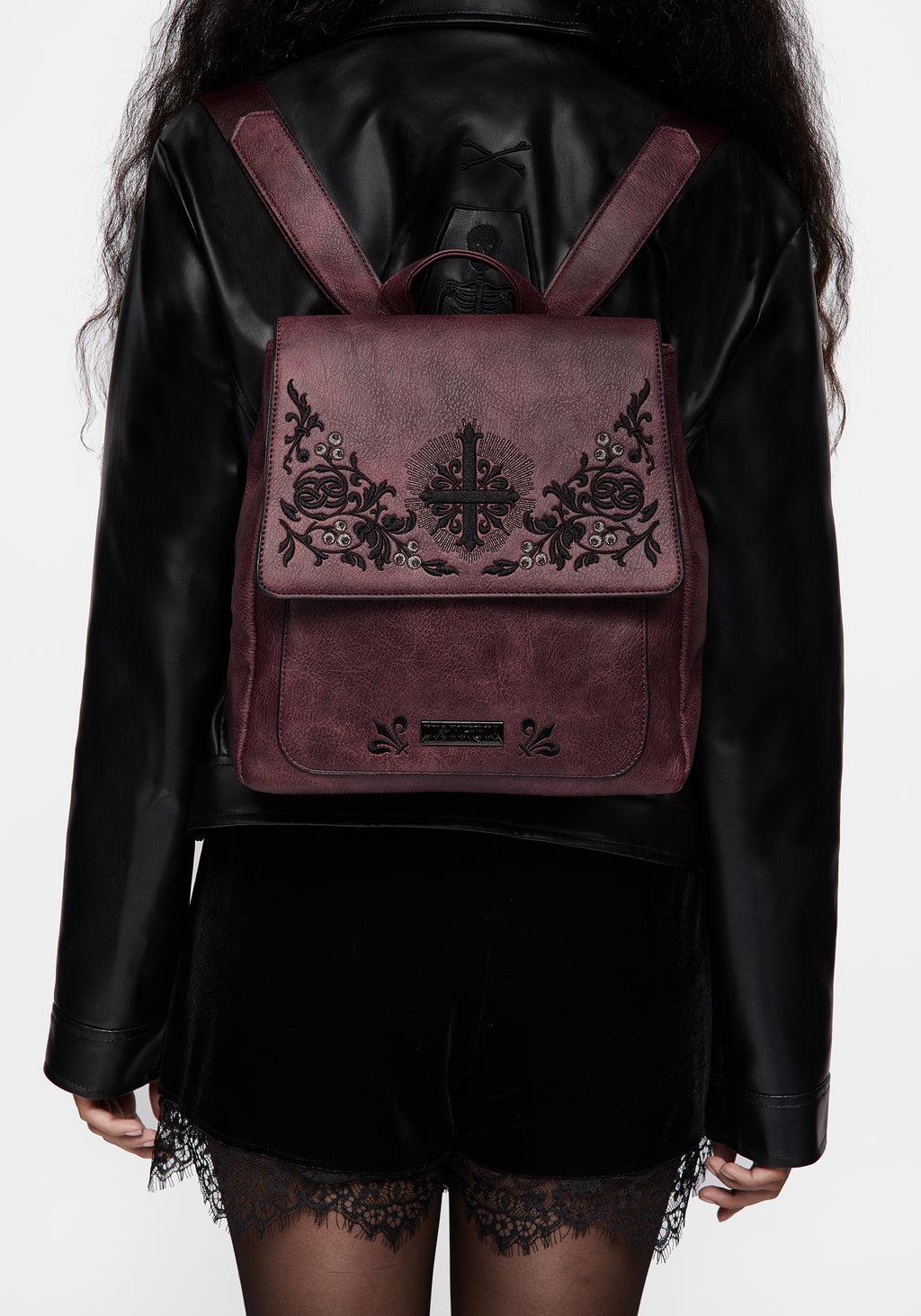 Elderberry Embroidered Mini Backpack Product Image