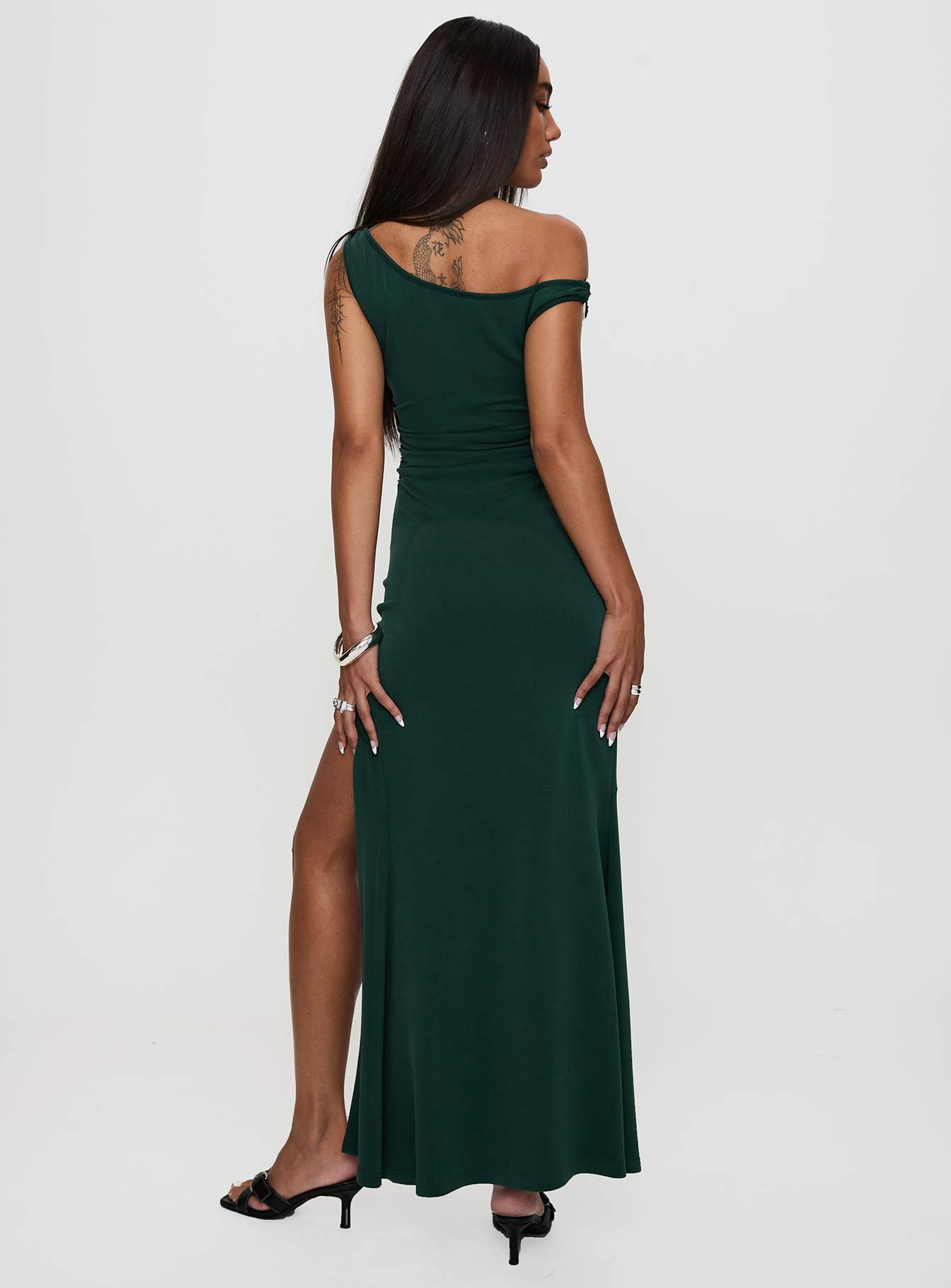 Rios One Shoulder Maxi Dress Green Product Image