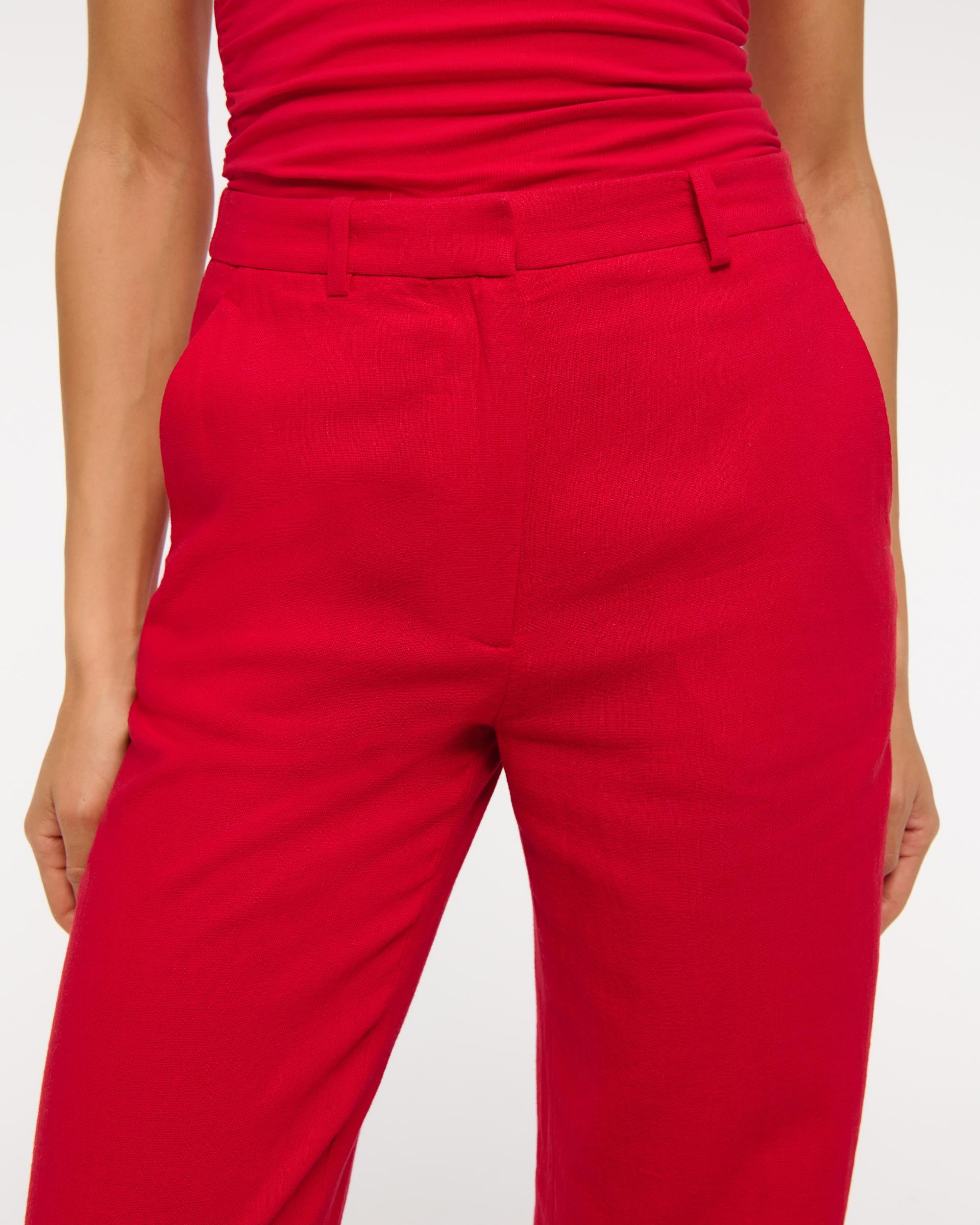 Tailored Linen-Blend Wide Leg Pant Product Image