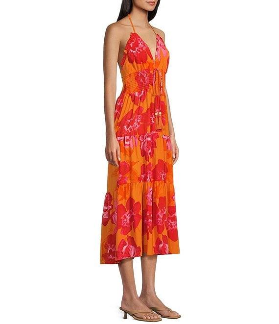 C&V Chelsea & Violet Floral Printed Halter Midi Dress Product Image