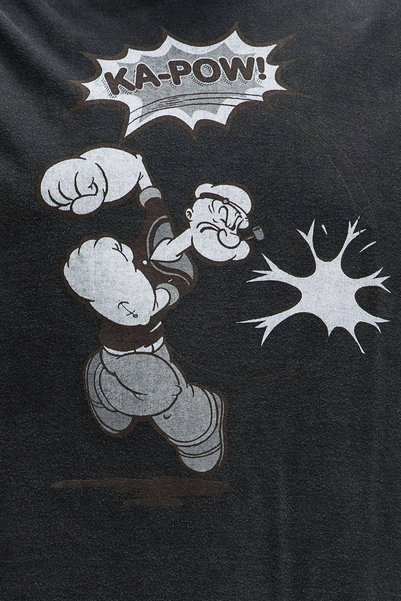 Popeye The Knock-Out Man Short Sleeve Tee - Black Wash Male Product Image