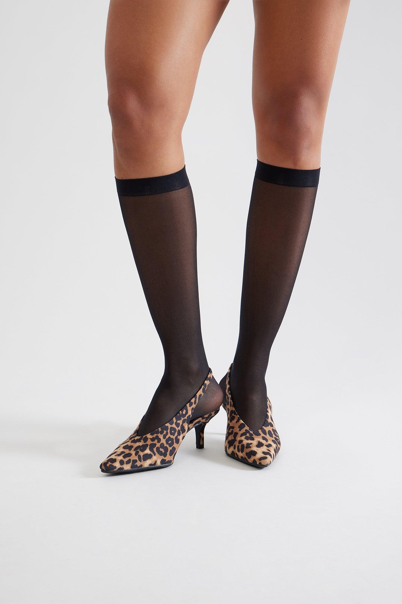 Azuka Slingback Mid Heels Pumps - Leopard Product Image