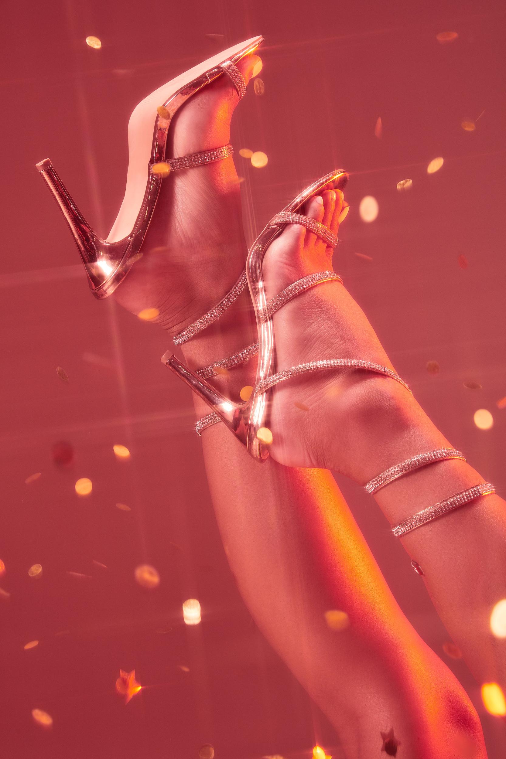 Yassi Jeweled Heel - Rose Gold Product Image